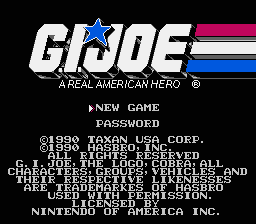 G.I. Joe: A Real American Hero (NES) screenshot: Title screen