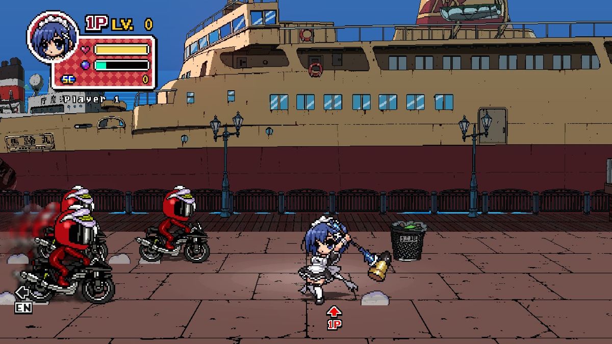 Phantom Breaker: Battle Grounds (Windows) screenshot: Enemies on motorbikes