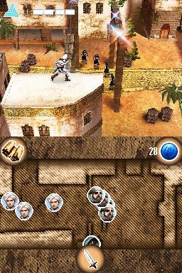 Assassin's Creed: Altaïr's Chronicles (Nintendo DS) screenshot: Running on the roof.
