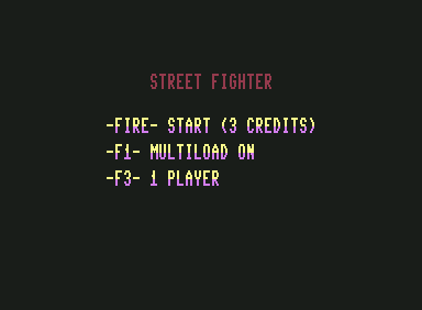 Street Fighter (Commodore 64) screenshot: Title Screen