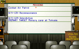 Super-VGA Harrier (DOS) screenshot: Mission information