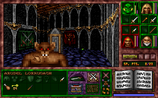 Hexx: Heresy of the Wizard (DOS) screenshot: Monster encounter. You have a full freedom of movement during battles