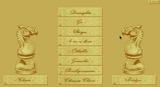 Intelligent Strategy Games 10 (DOS) screenshot: Main menu