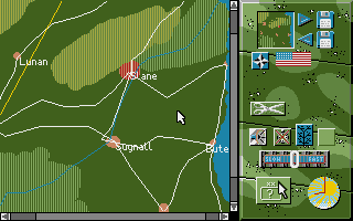 Campaign II (DOS) screenshot: Terrain map