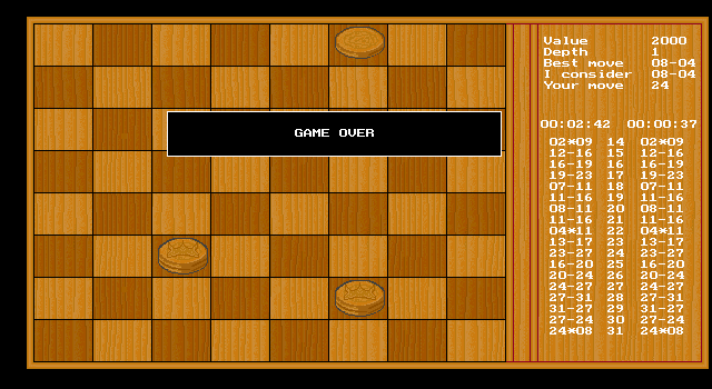 Intelligent Strategy Games 10 (DOS) screenshot: Game over!