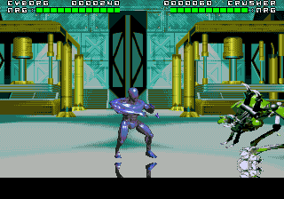 Rise of the Robots (Genesis) screenshot: Come here, greeny!