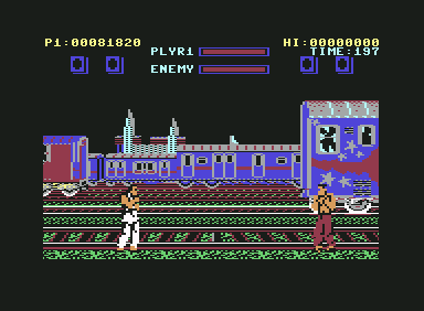 Street Fighter (Commodore 64) screenshot: USA 1 (Ryu vs Joe)