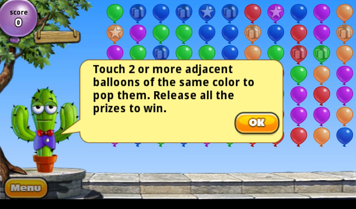 Pogo Games (Android) screenshot: <i>Poppit!</i>: instructions