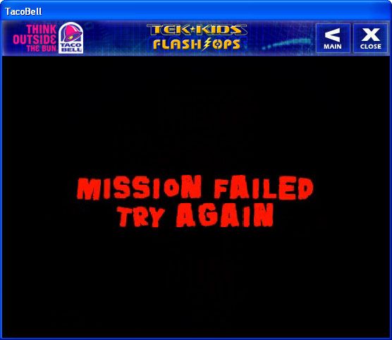 Tek-Kids Flash-Ops: Mission: Sky Fortress (Windows) screenshot: Do try again, won't you?