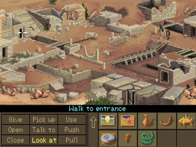 Indiana Jones and the Fate of Atlantis (Windows) screenshot: Exploring the ruins (GOG version)