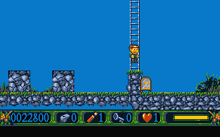 Nicky 2 (DOS) screenshot: You have uncovered the ladder...