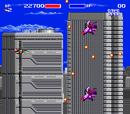 Air Buster (Genesis) screenshot: The bullets are tiny and many.