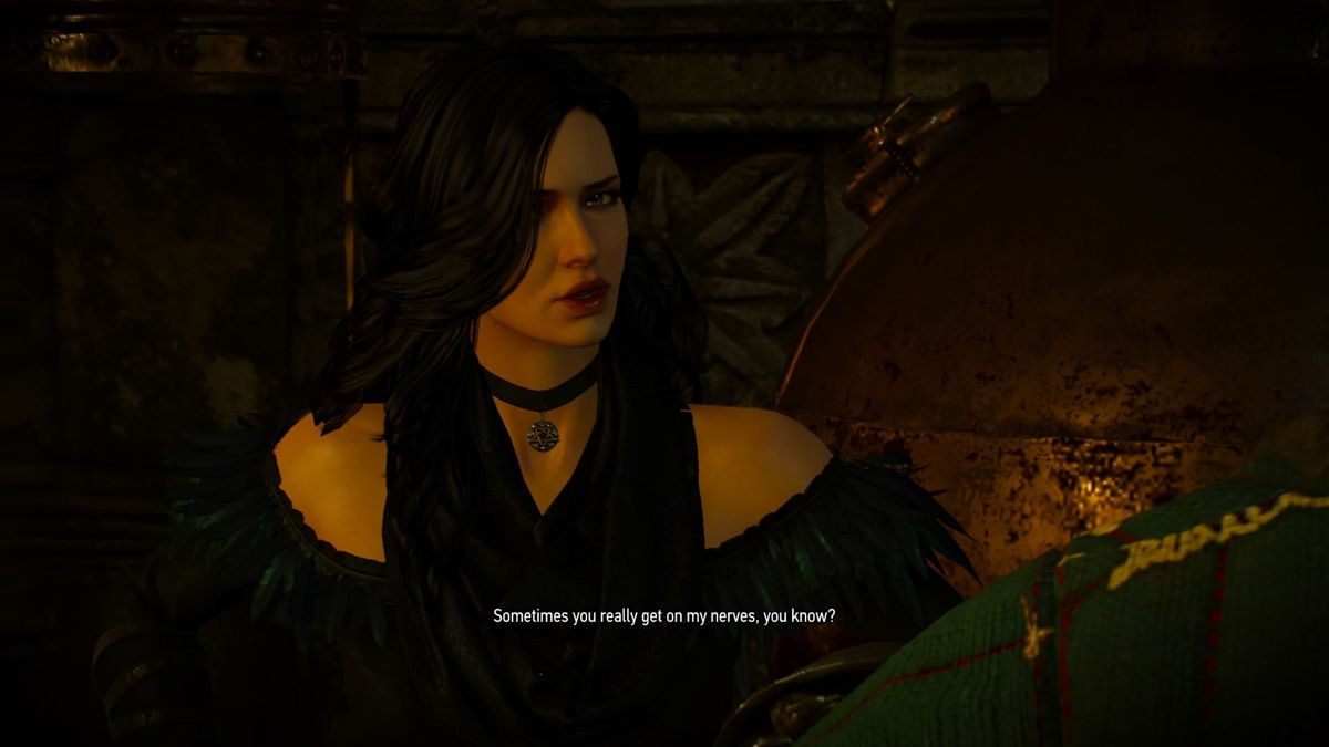 The Witcher 3: Wild Hunt - Alternative Look for Yennefer (PlayStation 4) screenshot: Yen is not one to hold her thoughts