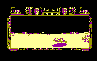 Mach 3 (Amstrad CPC) screenshot: The ground bomb was exploded...Your ship was influenced by that (Night)...