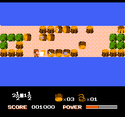 Super Boy Allan (NES) screenshot: Not much space here.