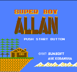 Super Boy Allan (NES) screenshot: Title screen.