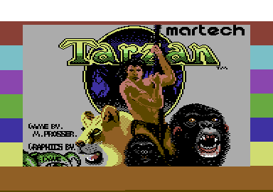 Tarzan (Commodore 64) screenshot: Title (loading from tape)