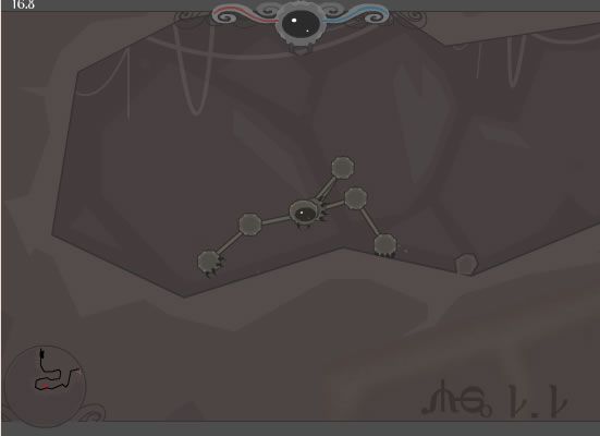 Tri-achnid: Episode 1 (Browser) screenshot: Start of the game inside a cave