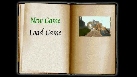 Myst (PSP) screenshot: Main menu - a book of Myst
