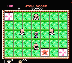 Mendel Palace (NES) screenshot: Those dudes look evil!