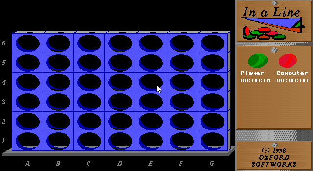 Intelligent Strategy Games 10 (DOS) screenshot: Will I be able to connect four?