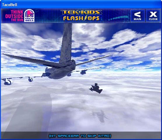Tek-Kids Flash-Ops: Mission: Sky Fortress (Windows) screenshot: Aerial dropoff
