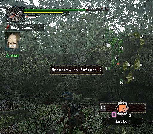 Monster Hunter (PlayStation 2) screenshot: One down two to go<br>Trial version