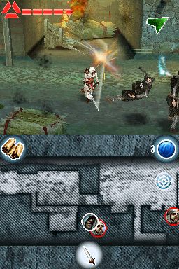 Assassin's Creed: Altaïr's Chronicles (Nintendo DS) screenshot: Fighting with swords (you can learn new sword combos).