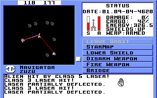 Starflight (Amiga) screenshot: A space battle