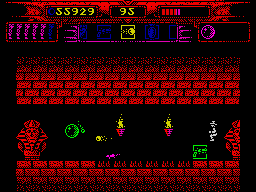 Myth: History in the Making (ZX Spectrum) screenshot: I need to find a way to surpass the spikes.
