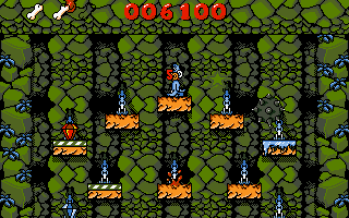 Huckleberry Hound in Hollywood Capers (DOS) screenshot: You are on the top, but the level is not cleared yet (Under World)...