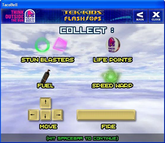 Tek-Kids Flash-Ops: Mission: Sky Fortress (Windows) screenshot: Instruction screen