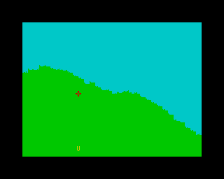 Black Hawk (ZX Spectrum) screenshot: Finishing the 1st mission. Out of land.