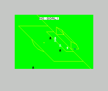 Football Manager (ZX Spectrum) screenshot: That shot missed