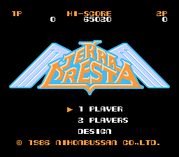 Terra Cresta (NES) screenshot: Title screen.