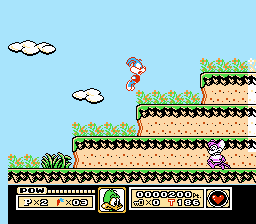 Tiny Toon Adventures (NES) screenshot: Buster is the default character.