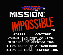 Mission: Impossible (NES) screenshot: Title screen