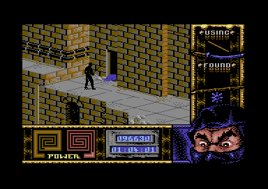Ninja Remix (Commodore 64) screenshot: Level 3, "The Sewers": Tough and quick enemies.<br> - C'mon... I know you are pretending...