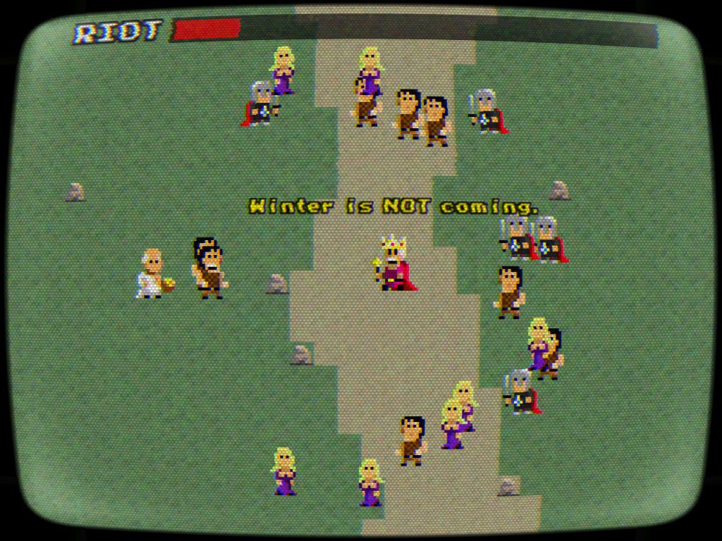 Quiet Riot (Browser) screenshot: Give gold to the peasants while avoiding the guards