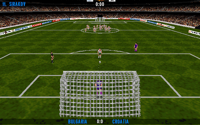 UEFA Euro 96 England (DOS) screenshot: Practice penalty shots