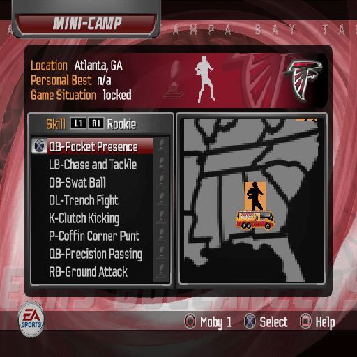 Madden NFL 06 (PlayStation 2) screenshot: There are many mini games and each one has multiple skill levels