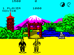 Kung-Fu: The Way of the Exploding Fist (ZX Spectrum) screenshot: (moment of silence) (no gasification allowed)