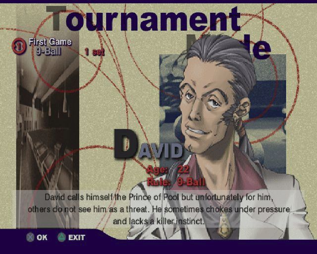 Real Pool (PlayStation 2) screenshot: The start of a Tournament<br>Each match is against a different AI player and has a different format