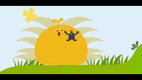 LocoRoco (PSP) screenshot: LocoRoco has discovered a Mui Mui, who will give a reward