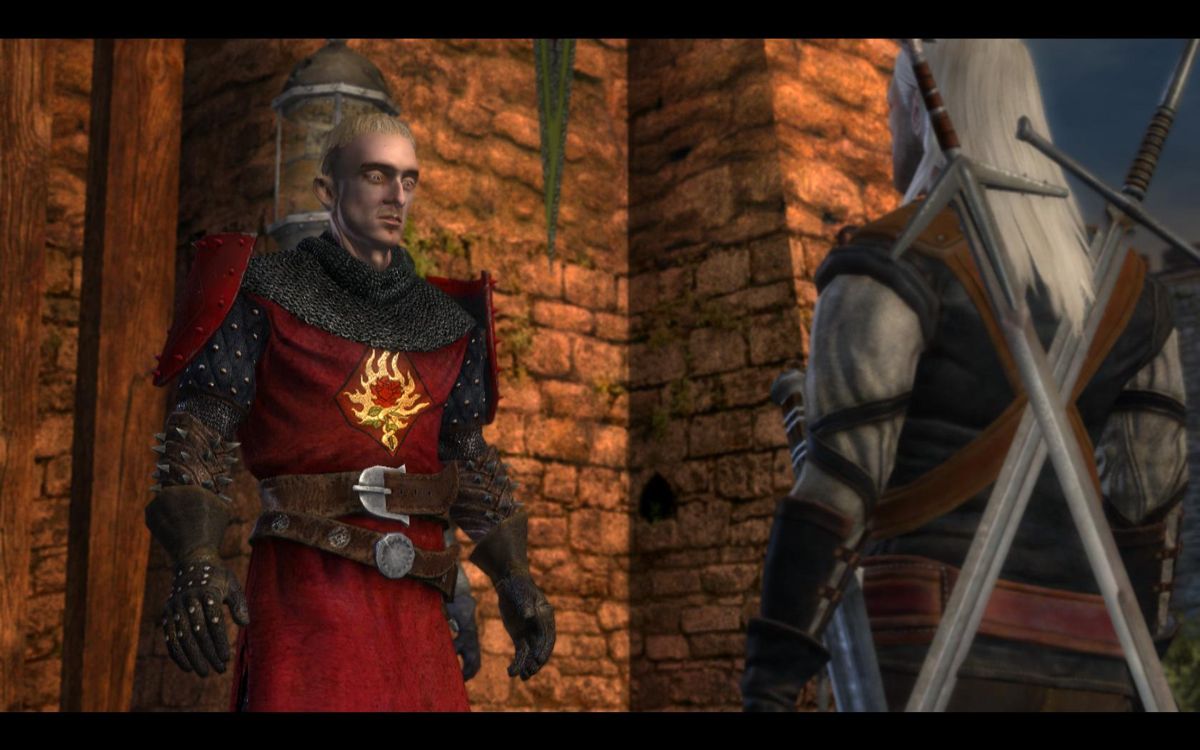 The Witcher (Windows) screenshot: At the doors of the Order Of The Flaming Rose