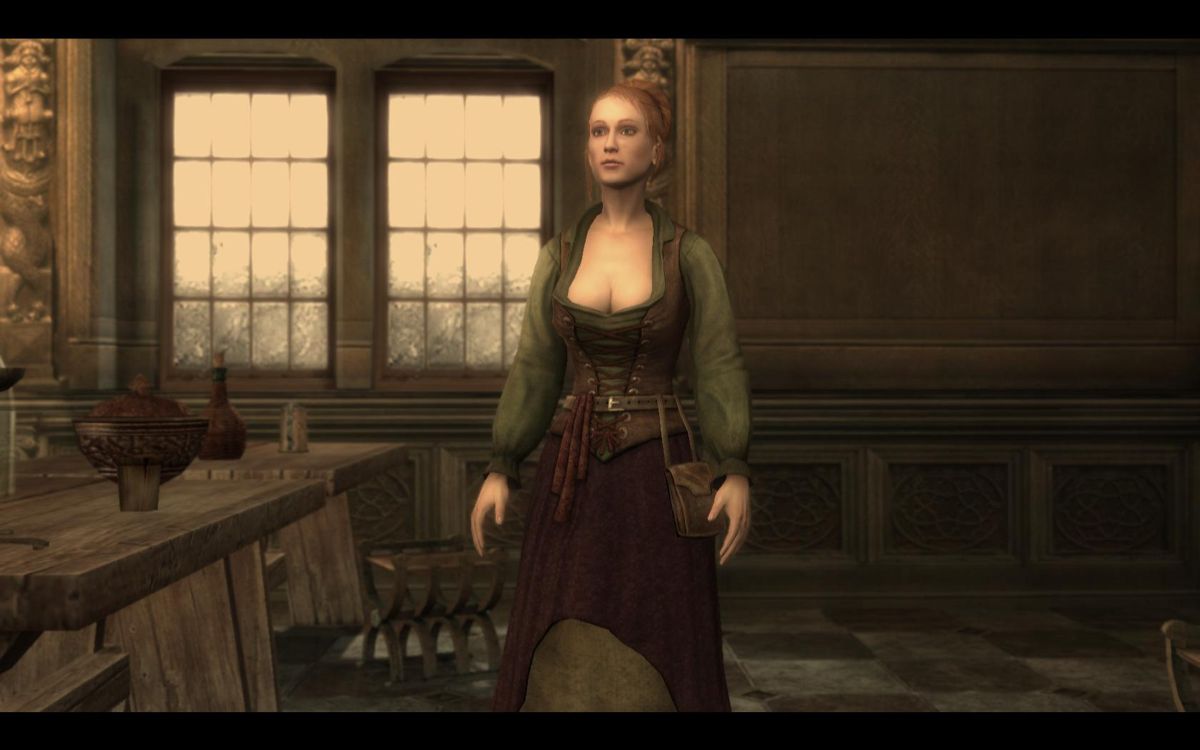 The Witcher (Windows) screenshot: Tavern wench with a story of her own