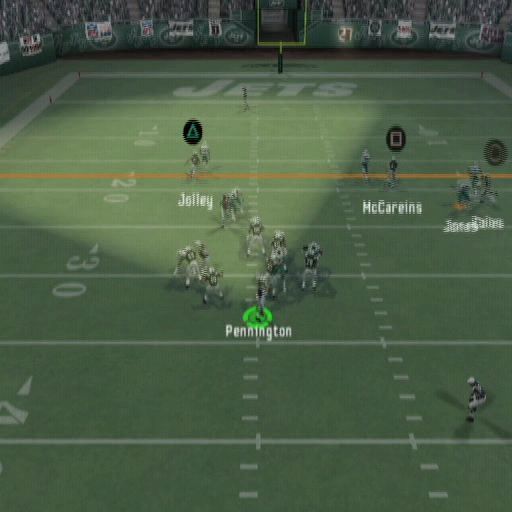 Madden NFL 06 (PlayStation 2) screenshot: The QB Vision tutorial. The quarterback's field of vision depends upon their skill level.