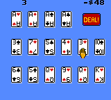 Solitaire FunPak (Game Gear) screenshot: I have really no idea what Cruel is about.