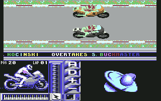 500cc Motomanager (Commodore 64) screenshot: Race events...
