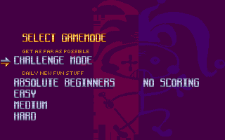 Penta (Atari ST) screenshot: Selecting game mode